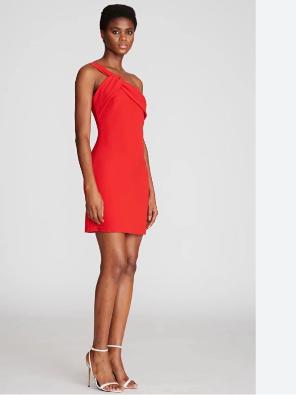 Like new Halston Heritage Red One-Shoulder Dress size 12